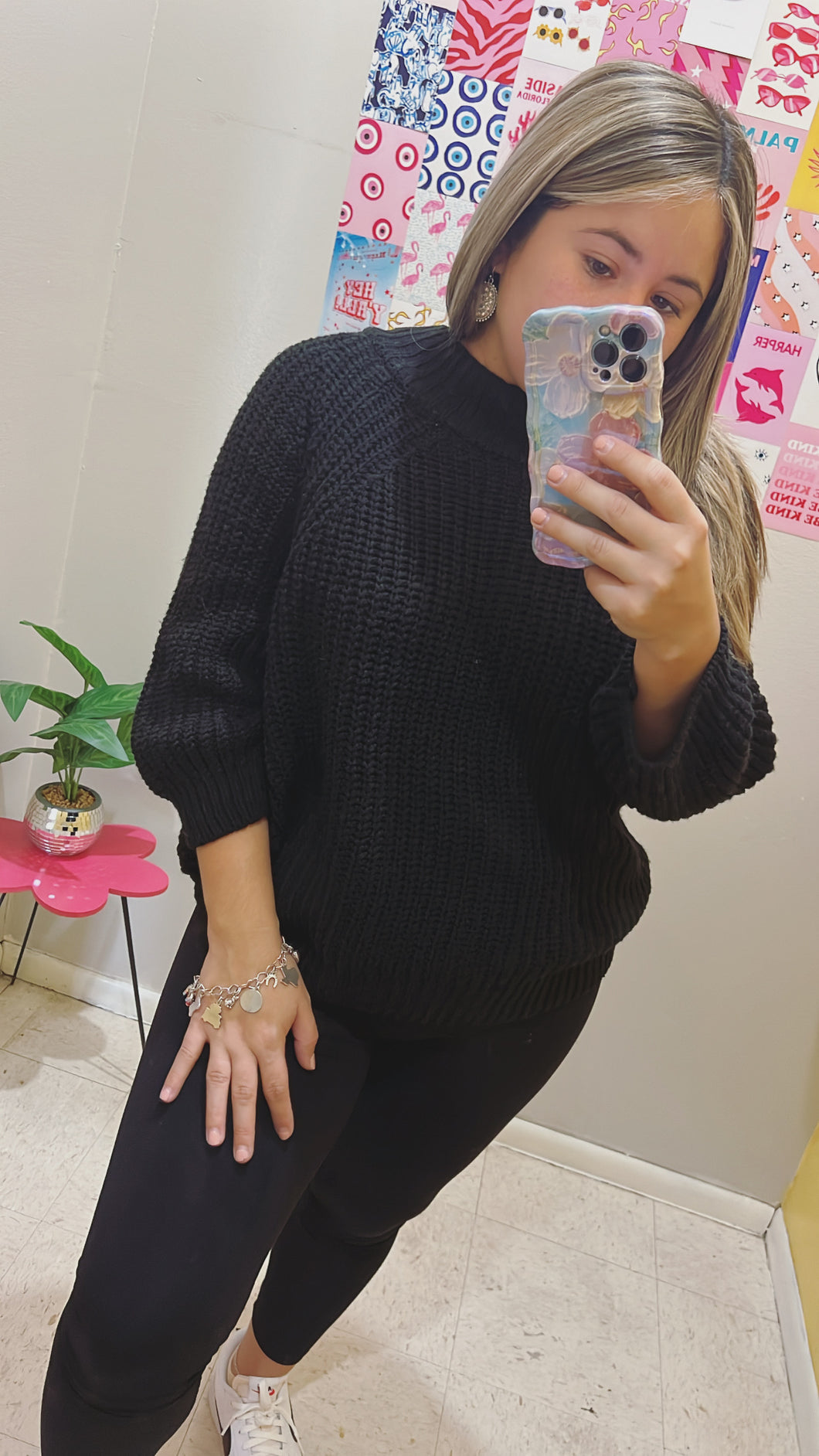 Black knitted top