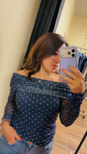 Load image into Gallery viewer, Alexis top blue polka dot
