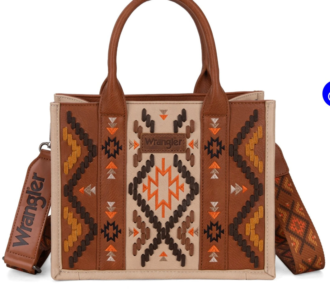 Brown Aztec tote