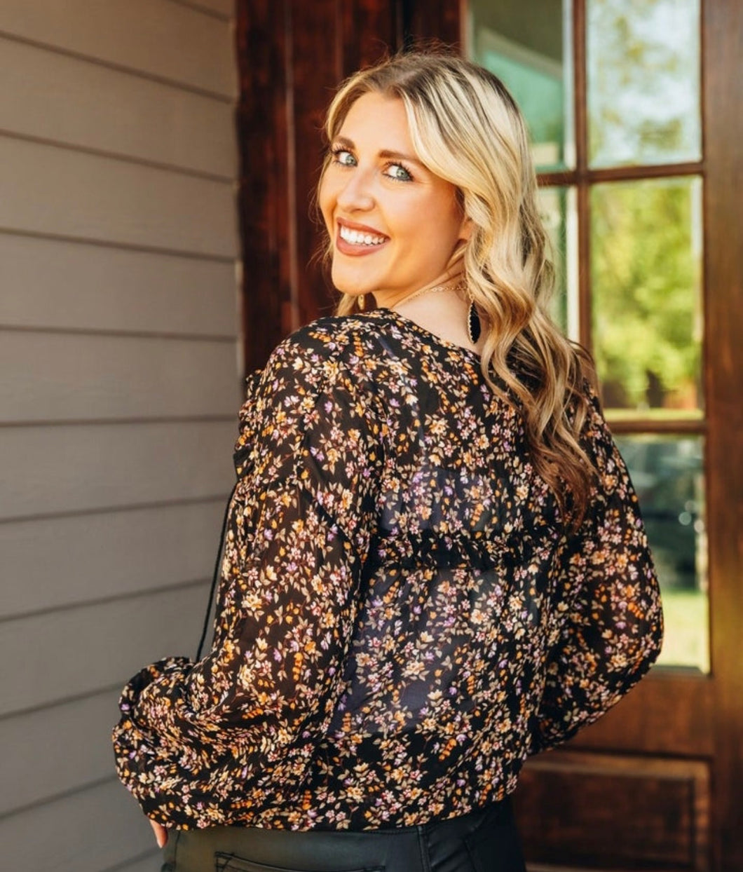 Garden party sheer top